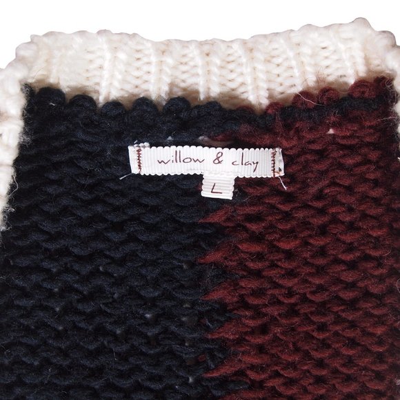 Willow & Clay Anthropologie, Ladies Cozy Knit Cardigan W/Fringe Sz Lg - Picture 3 of 5